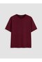 Two Mt Shop Quality Lcw Curve Burgundy Interlock Plain Standard & Regular Short Sleeve Women's T-Shirt - 3