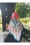 Large Size Pastel Floral Pattern Cotton Soft Scarf 120X120 - 4