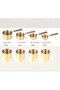 3-Piece Wooden Handle Measuring Spoon Set – Kitchen Measuring Spoon, Metal Gold Tip, Ergonomic Wooden Handle, Measuring Spoons - 3