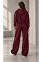 Oversize 3-Piece Set Slim Fit T-Shirt Hooded 100% Cotton Wide Leg Sweatpants Set - 4