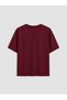 Two Mt Shop Quality Lcw Curve Burgundy Interlock Plain Standard & Regular Short Sleeve Women's T-Shirt - 5