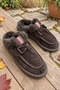Women's Genuine Leather Faux Fur Brown Winter Slippers - Non-Slip and Lightweight Sole - 4