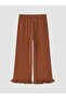 Two Mt Shop Quality Brown 2 Thread Flat Standard & Regular Wide Leg Girls' Pants - 3
