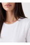 Two Mt Shop Quality Lcw Everyday White Combed Cotton Plain Narrow & Slim Short Sleeve Women's T-Shirt - 3