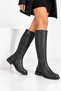Cool Women's Riding Boots with Side Zipper Detail P200 Black Leather - 3