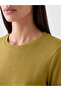 Two Mt Shop Quality Lcw Everyday Green Interlock Plain Narrow & Slim Long Sleeve Women's Bodysuit - 3