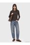 Two Mt Shop Quality Lcw Everyday Brown Camisole Plain Super Skinny & Extra Slim Long Sleeve Women