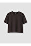 Alita City Brown with a Difference Plain Loose & Loose Short Sleeve Girls' T-Shirt