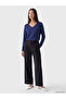 Two Mt Shop Quality Navy Blue Combed Cotton Plain Standard & Regular Long Sleeve Women's T-Shirt - 2