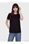 Two Mt Shop Quality Lcw Everyday Black Diver Fabric Plain Standard & Regular Short Sleeve Women's T-Shirt
