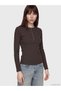Two Mt Shop Quality Lcw Everyday Brown Camisole Plain Super Skinny & Extra Slim Long Sleeve Women - 2