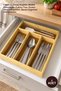 1 Piece Drawer Cutlery Organizer – 4 Compartment Wooden Cutlery Holder, Kitchen Organizer, Cutlery Tray, Drawer Utensil Organizer, Spoon Organizer