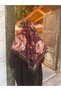 Large Size Peony Pattern Cotton Soft Scarf Black-Brown 120X120 - 4