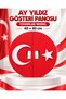 Ay Yıldız Gösteri Panosu Yuvarlak Model 40 x 40 cm - Tekli 29 Ekim 23 Nisan Gösteri Plakası Ayyıldız Bayrak
