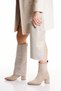Women's Skin-Colored Stone Detailed Detachable Suede Heeled Boots / Boots