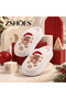 Patterned Plush Non-Slip Sole Lightweight Winter House Slippers (Christmas Detail) - 2