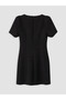 Two Mt Shop Quality Xside Black Plain Tight & Slim Oval Neck Mini Dress - 7