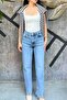 High Waist Straight Fit Denim Trousers Sun539 - 6