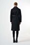 zipper detailed felted coat - 3