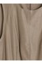 Two Mt Shop Quality Lcw Modest Beige Suede Look Plain Standard & Regular Oval Collar Long Dress - 5