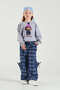 Blue Denim Detailed Plaid Kids' Trousers - 3