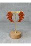 Terra Dal Brick Color Leaf Design Dangle Earrings – Modern Minimal Women's Earrings - 2