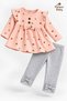 Baby Girl Set Floral Patterned Ruffle Bow Detailed 2-Piece Top and Bottom Set 3 6 9 12 Months - 5