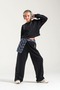 Navy Blue Plaid Detailed Children's Trousers - 2
