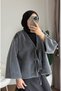Women's Skirt-Top Front Tie Fox Kimono - Gray