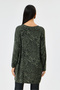 Khaki Italian Zebra Leopard Pattern Long Sleeve Lycra Oversize Long Blouse 38 - 48 Size - 5