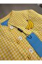 Girl's Banana Embroidered Yellow Gingham Jacket - 2