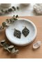Sage Leaf Khaki Leaf Design Dangle Earrings for Women – Modern Bohemian Chic Earrings - 4