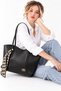 Women's Large Size Black Shoulder Bag – Soft Faux Leather, Large Capacity Zippered Tote Bag - 7