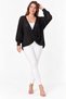 Women's Italian Style Bat Sleeve Endless Collar Oversize Mercerized Knitwear Blouse - 2