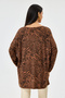 Cocoa Italian Zebra Leopard Pattern Long Sleeve Lycra Oversize Long Blouse 38 - 48 Size - 5