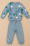 Baby Boy Set with Elephant Appliqué and Forest Pattern, 2-Piece Top and Bottom Set, Seasonal