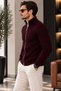 Hair Braid Patterned Basic Men's Knitwear Cardigan - 3
