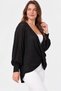 Women's Italian Style Bat Sleeve Endless Collar Oversize Mercerized Knitwear Blouse - 3
