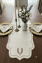 Stain-Resistant Linen Runner Double Wrap Embroidered 33X100 cm
