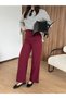 Burgundy polyviscon palazzo trousers - 4