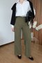 Khaki Polyviscon Palazzo Trousers