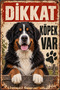 Bernese Mountain Dog Beware of Dog Retro Metal Wall Sign 20X30 cm