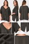Women's Italian Style Bat Sleeve Oversize Mercerized Knitwear Blouse - 6
