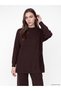 Alita City Lcw Modest Burgundy Knitwear Plain Comfortable & Relaxing Women's Tunic with a Difference