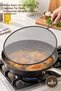 3 Pieces of Wire Oil-Splash Proof Pan Cover – 33 cm Air-Permeable Wire Mesh with Metal Handle, Rust-Proof Splatter Screen