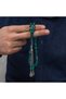💎   Premium Shiny and Stylish Metal Tassel Turquoise Color Barley Cut Crimped Amber Prayer Beads - 3