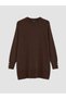 Alita City Brown Knitwear with a Contrast Color Flat Loose & Baggy Women's Tunic - 5