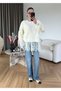 Women's Premium Lace Detailed Knitwear Cardigan - Ecru - 4