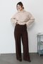 Brown Polyviscon Palazzo Trousers