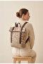 Women's Beige Linen Backpack - 4